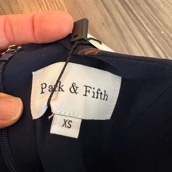 NEW Park & Fifth Chelsea Dress XS Blue and Brown Floral Strapless Maxi Scarf - Picture 7 of 13